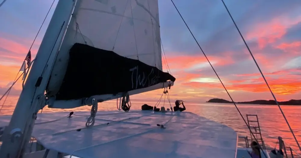 Cocktail and appetizer cruise at sunset
